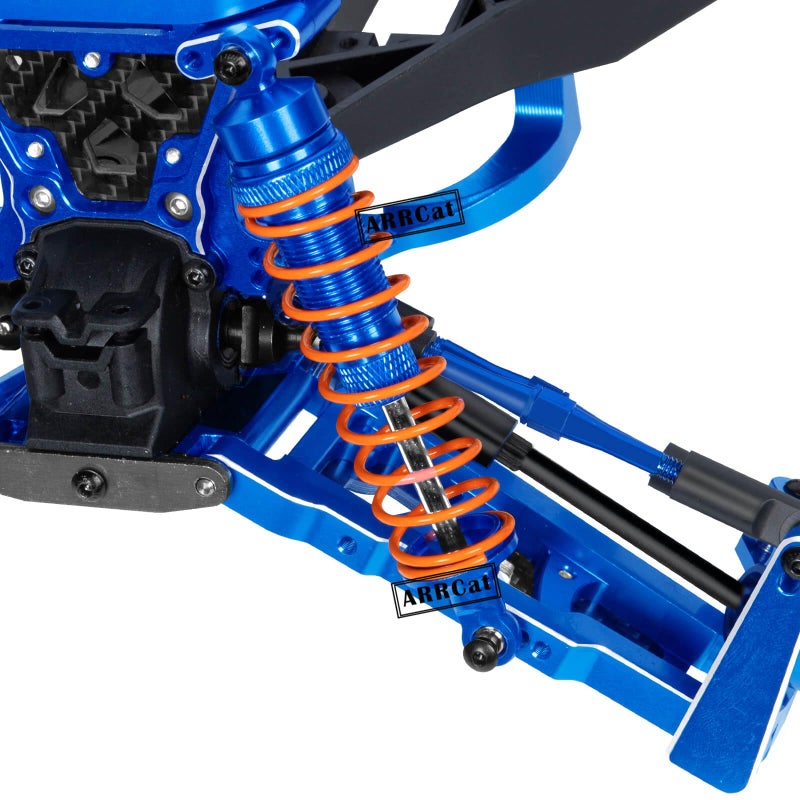 ARRCat Big Bore RC Shock for Slash 4WD 4x4 ترقية أجزاء 1/10 Stampede 4WD 4x4 Hoss 4WD 4x4 Rustler 4WD 4x4 4 قطع من الألومنيوم معدن كامل ممتص الصدمات الأمامي الخلفي استبدال 5862 أزرق داكن - Image 5